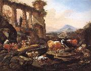 Johann Heinrich Roos Landscape with Shepherds and Animals Spain oil painting artist